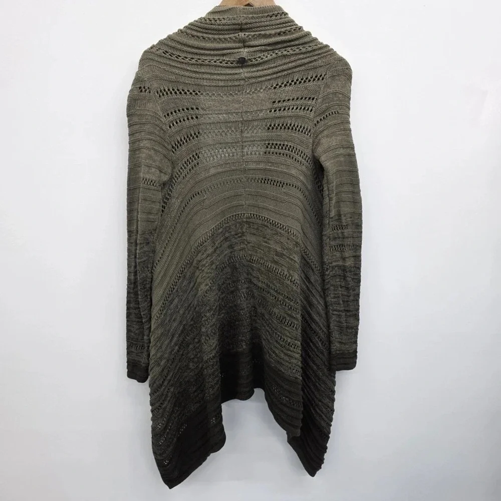 Athleta Womens XS Olive Green Open‎ Knit Cardigan Cotton Cashmere Wool Blend